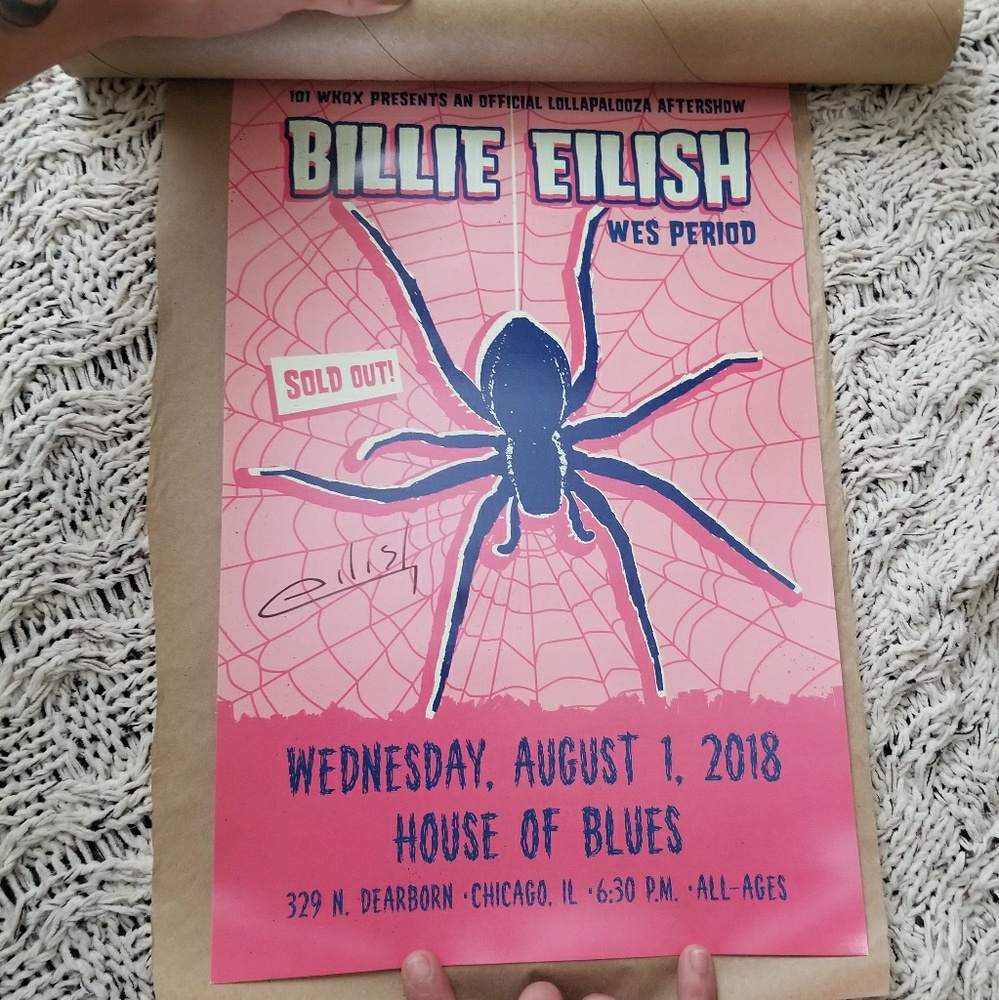 Signed Rare Billie Eilish Poster